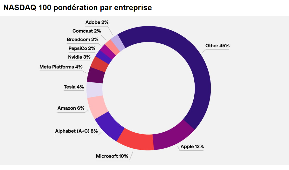 NASDAQ 100 - Pondération par société