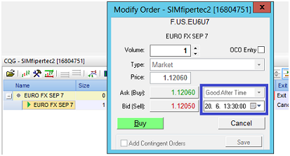 Ordre "Good After Time" sur NanoTrader