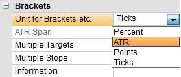 Dans NanoTrader, choisissez l'unité pour vos ordres stop.